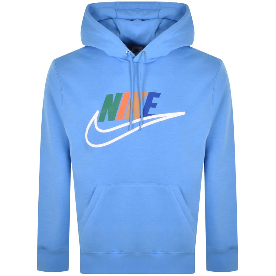 Nike Swoosh Logo Hoodie Blue Mainline Menswear